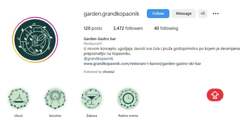 Garden Restaurant Instagram